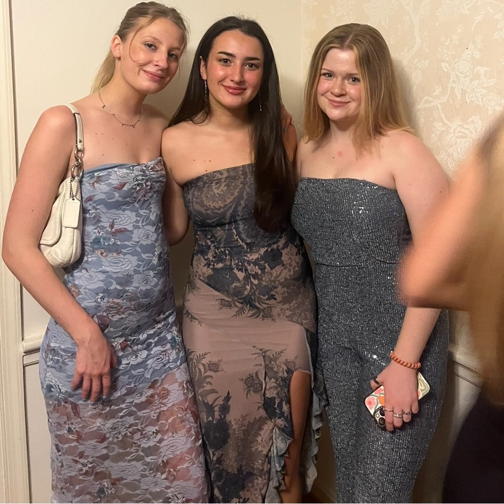 Light Blue Strapless Formal Dress